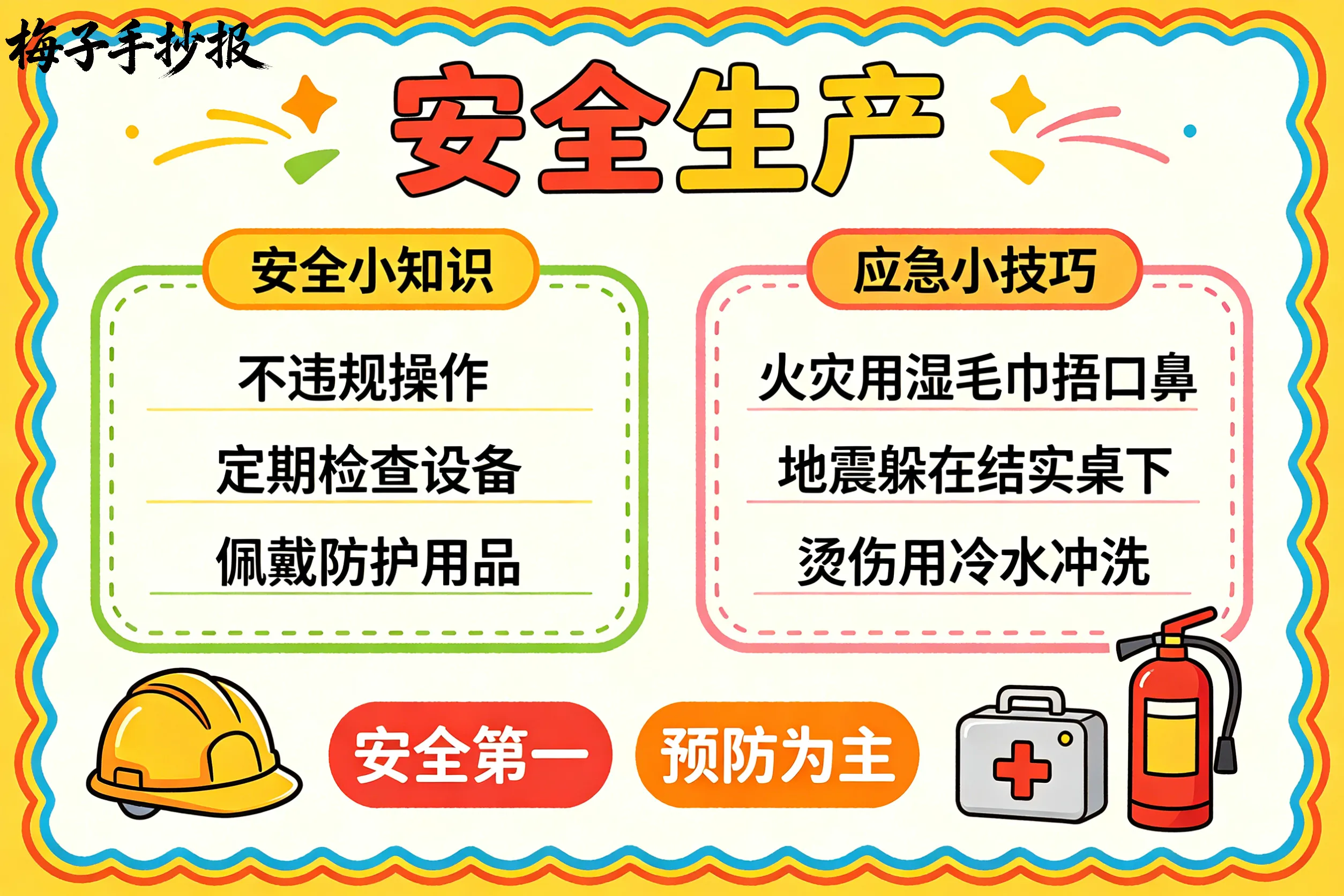 安全生产手抄报