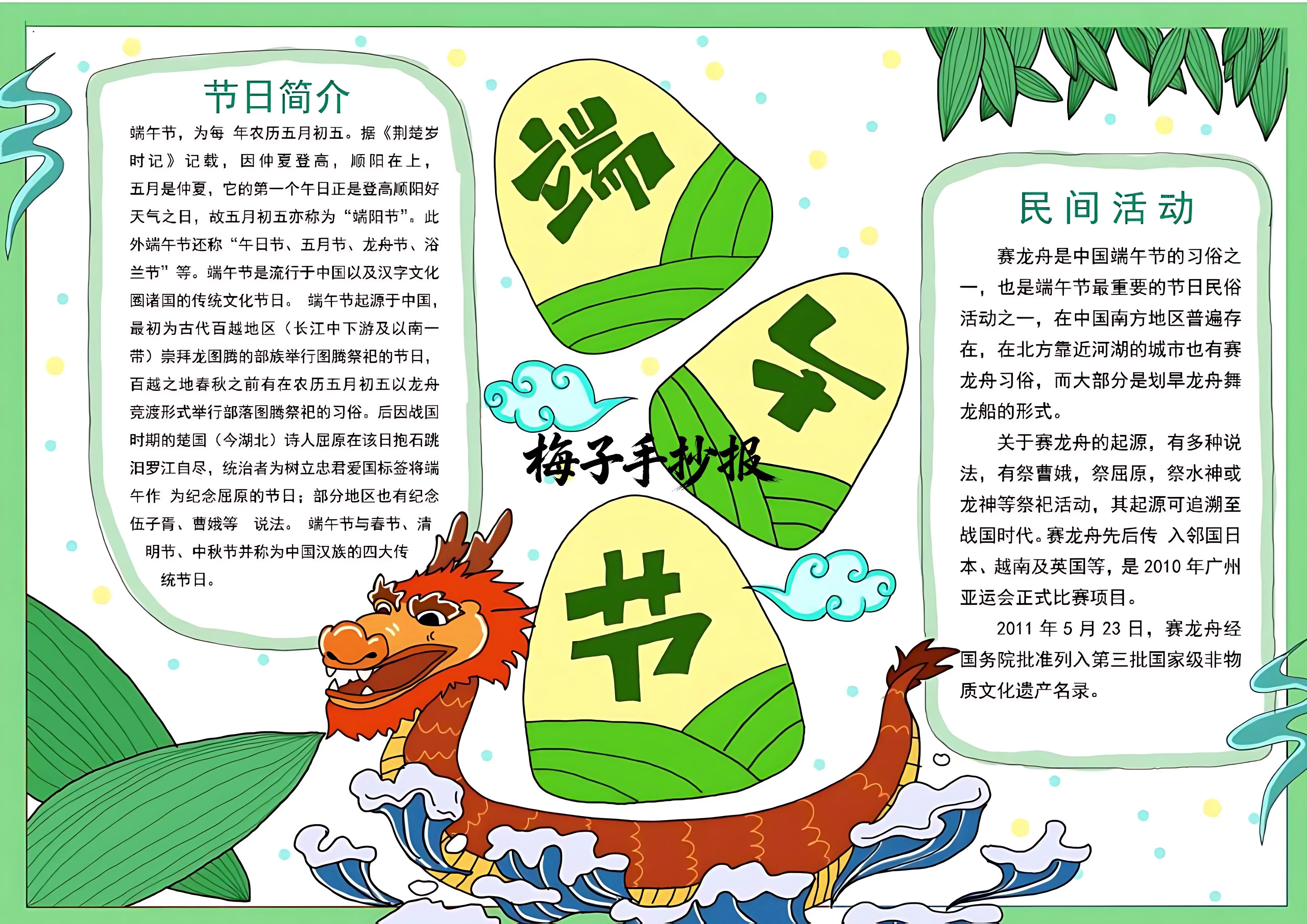 端午节手抄报