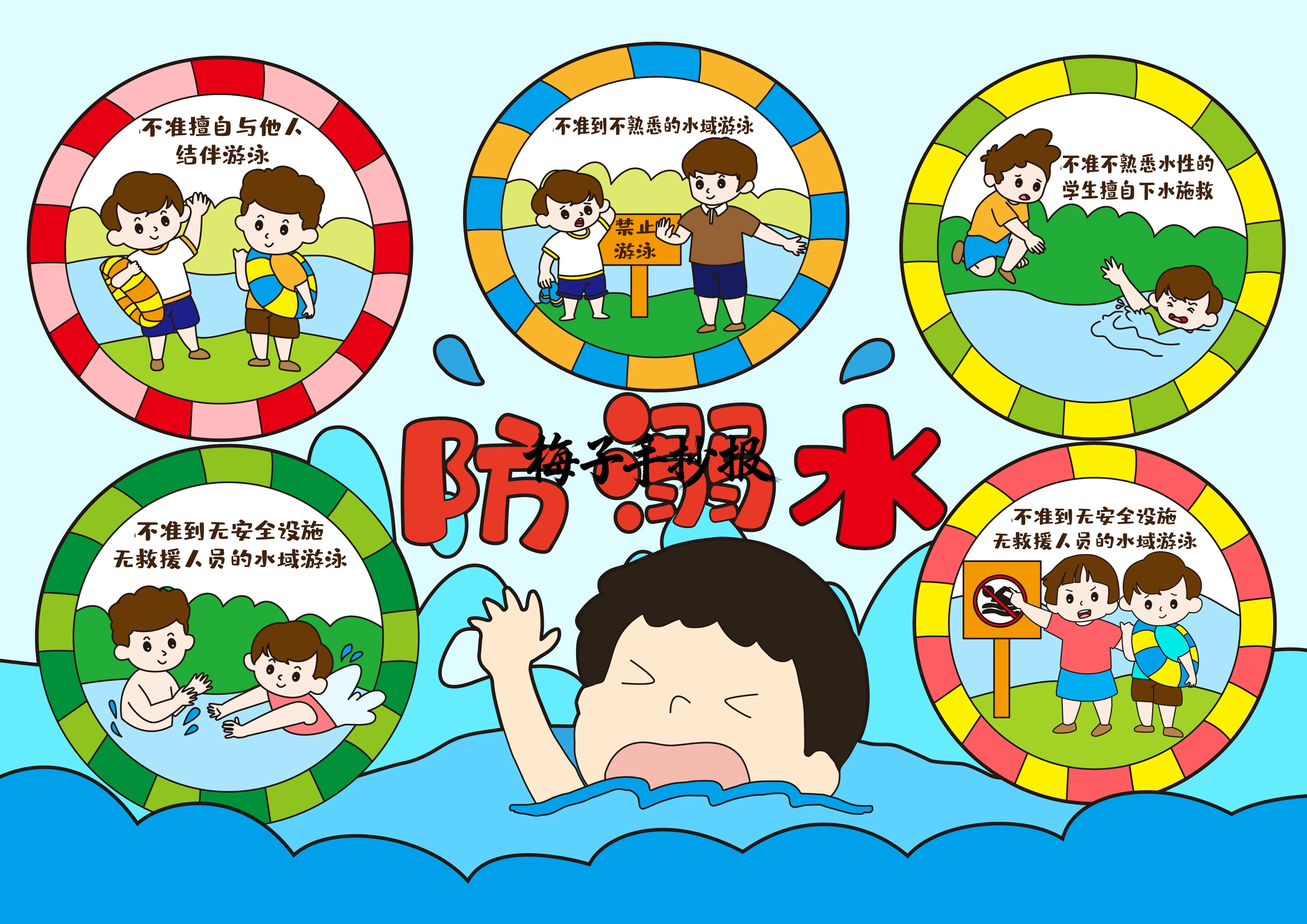 防溺水手抄报