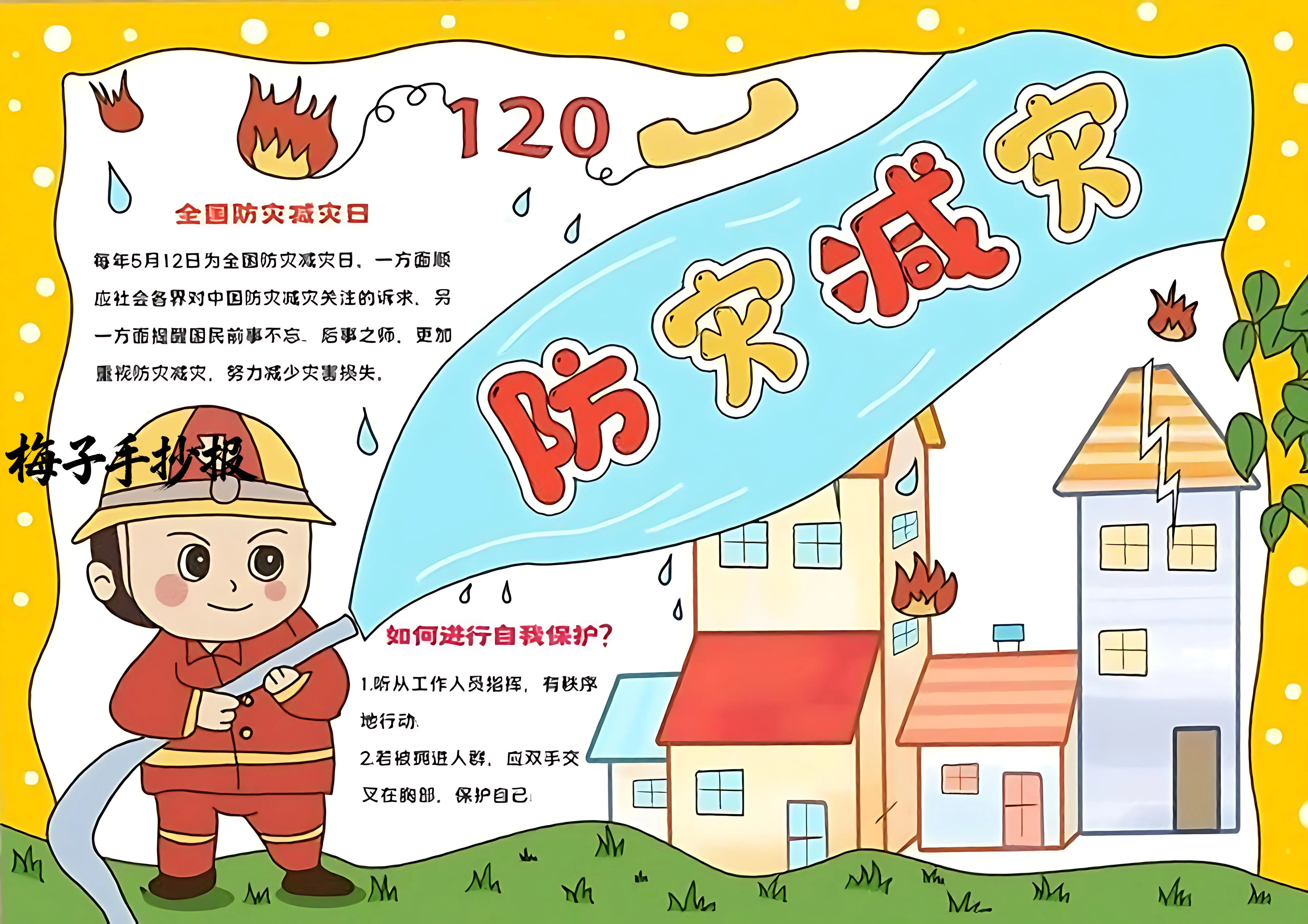 防震救灾手抄报