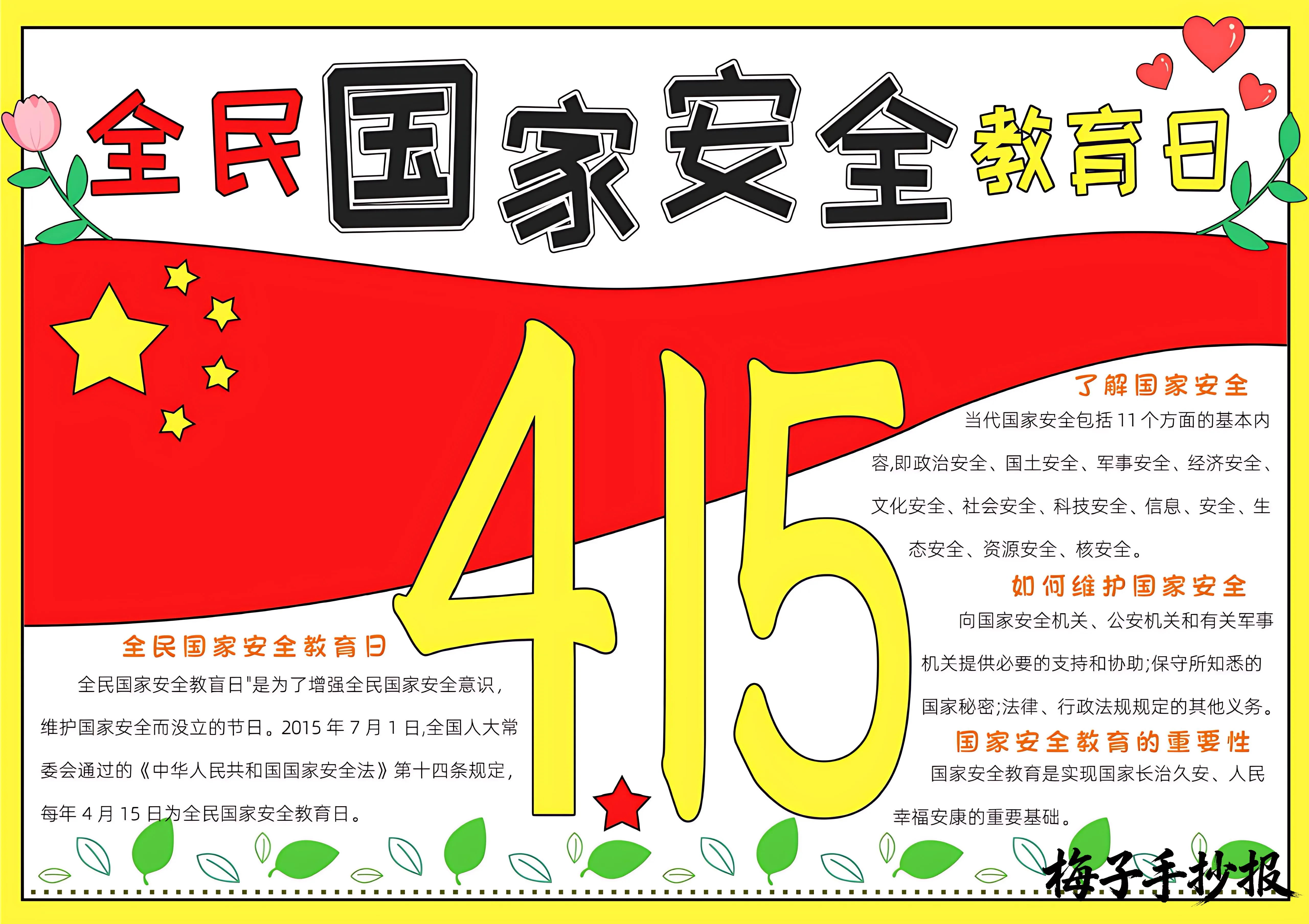 国家安全手抄报