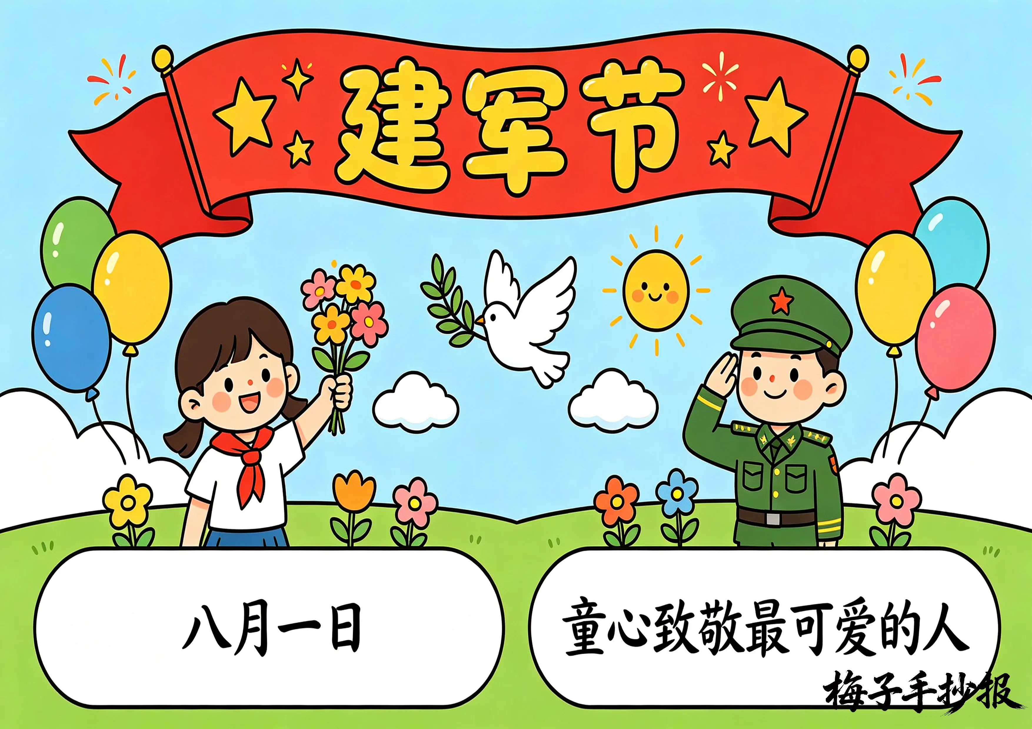 建军节手抄报