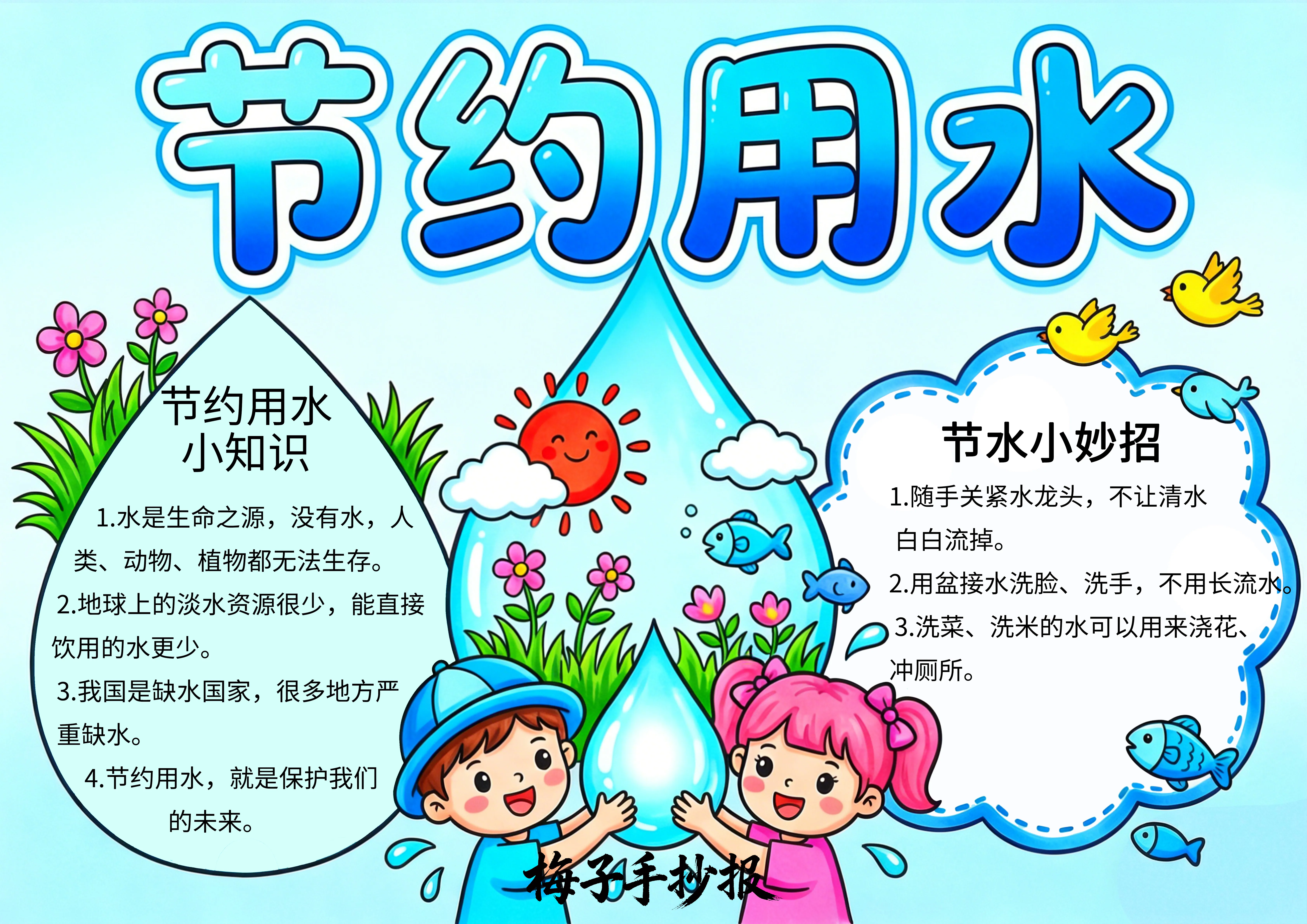 节约用水手抄报