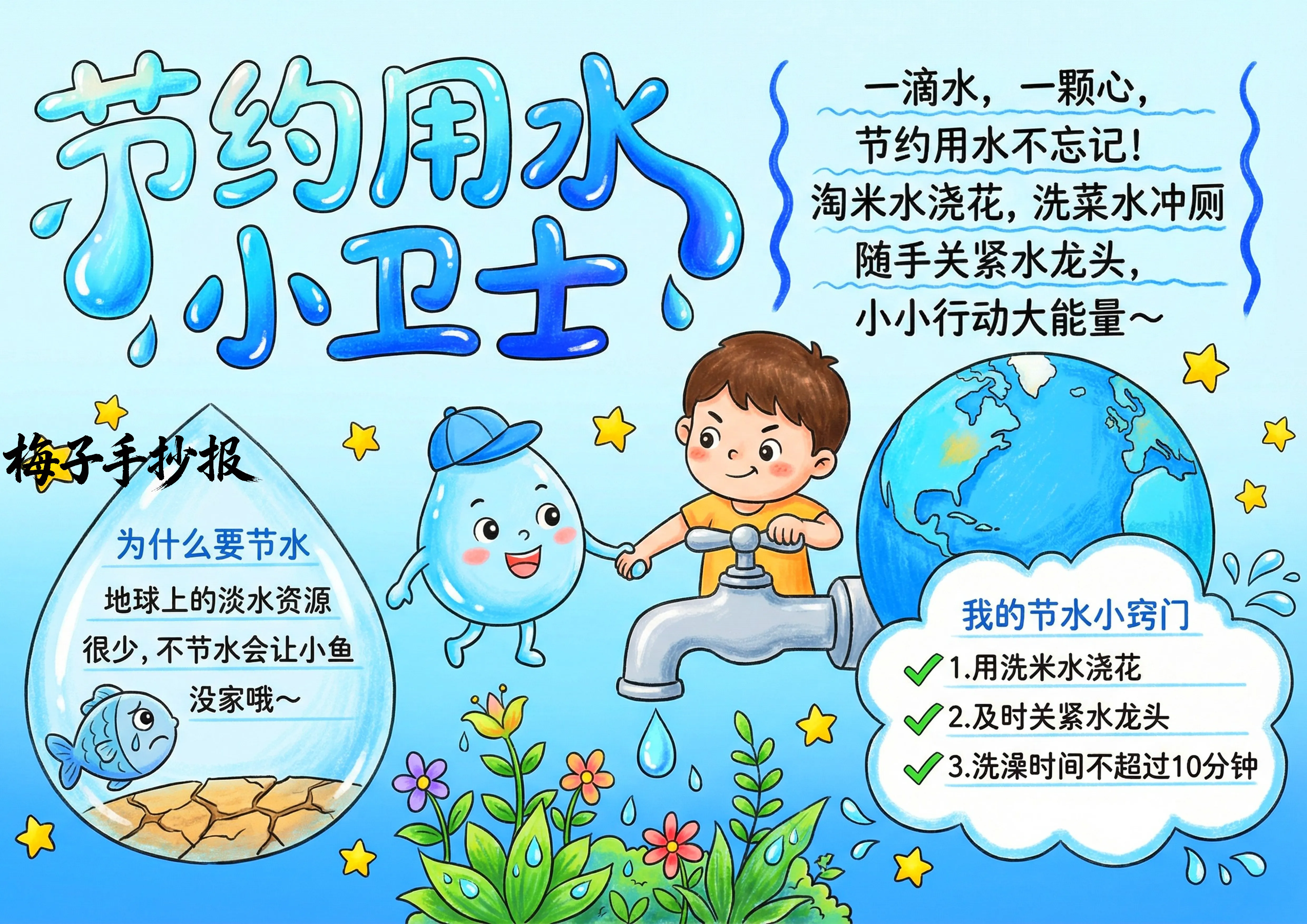 节约用水手抄报