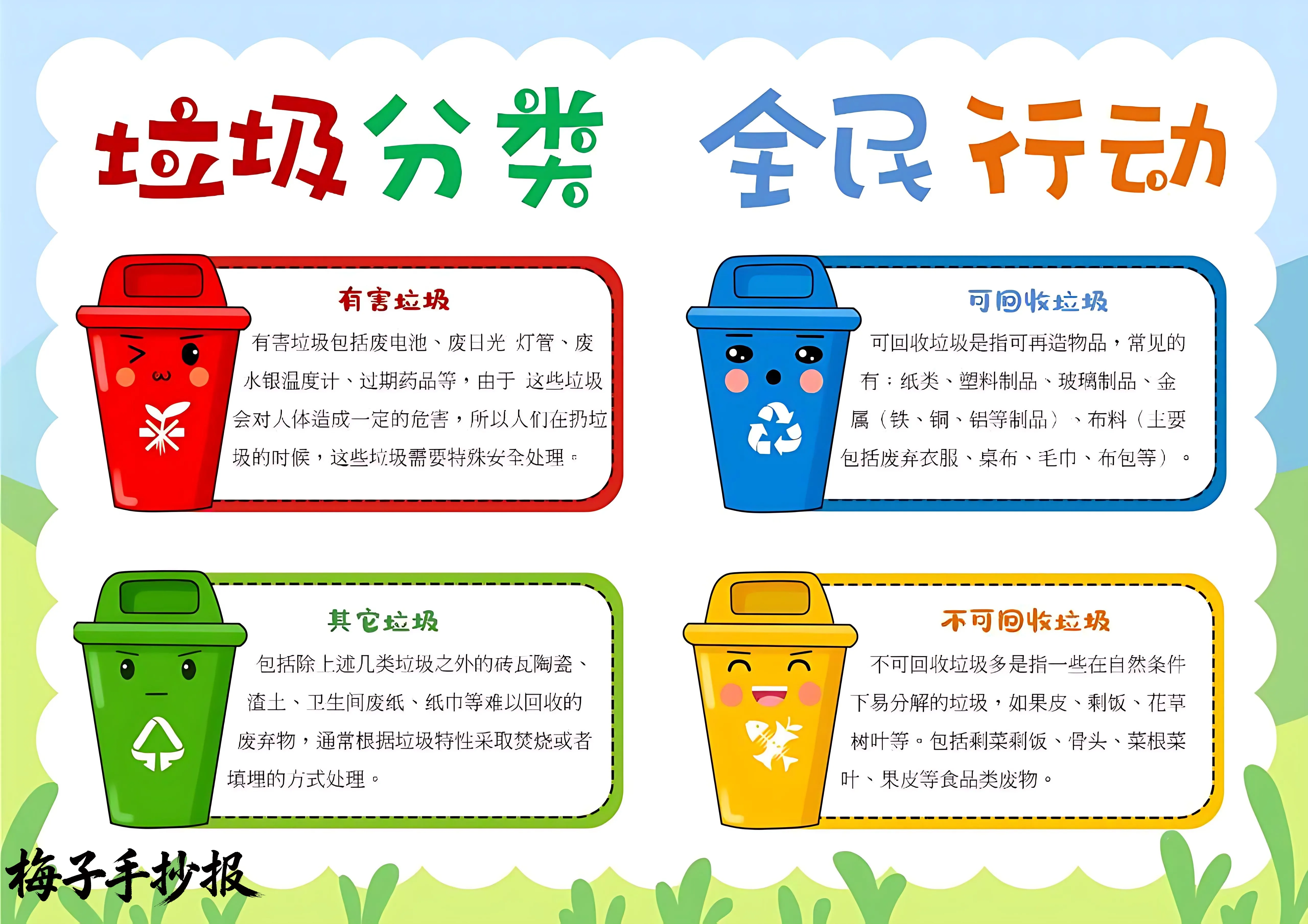 垃圾分类手抄报