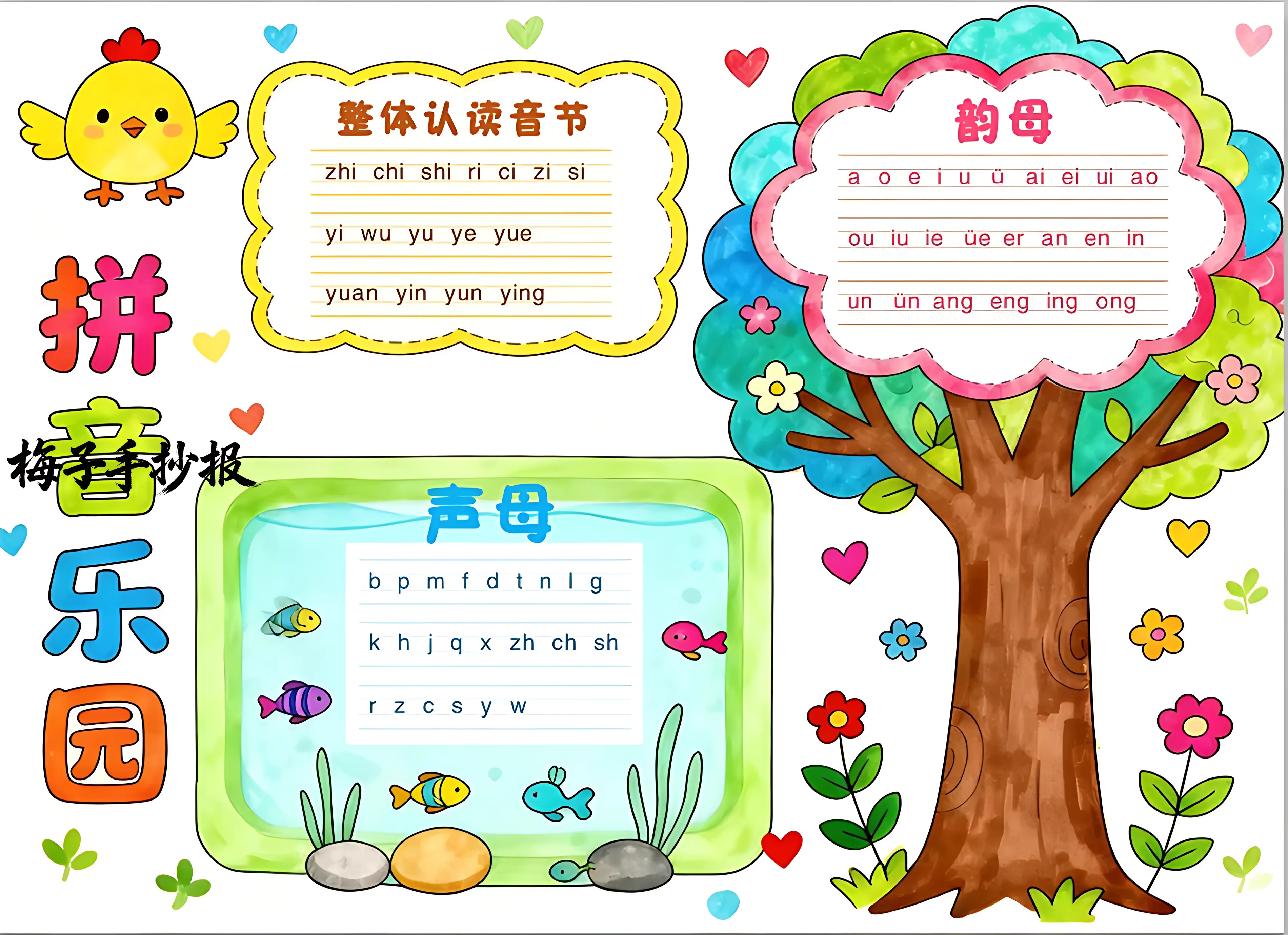 拼音小报手抄报