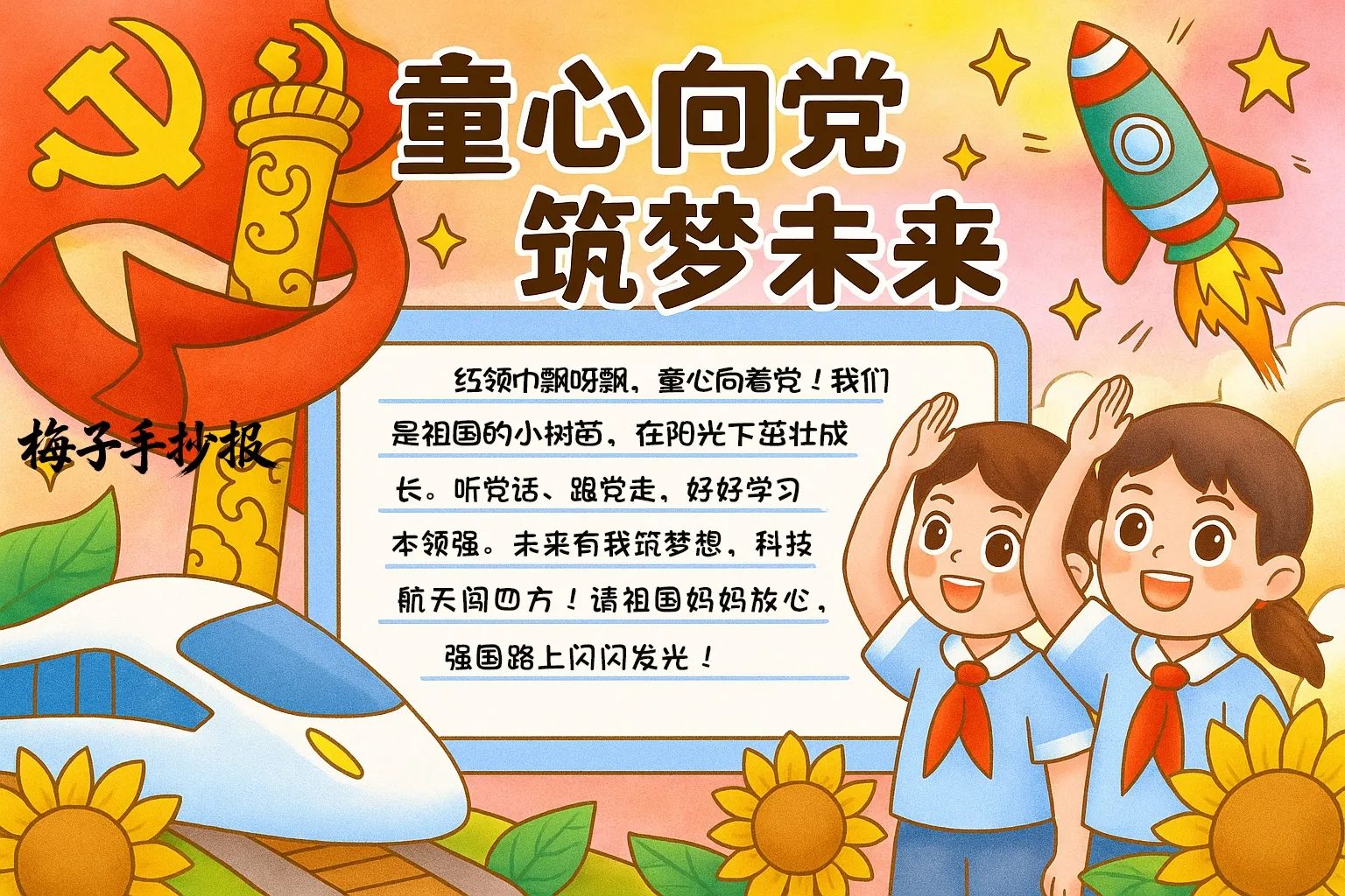 童心向党手抄报