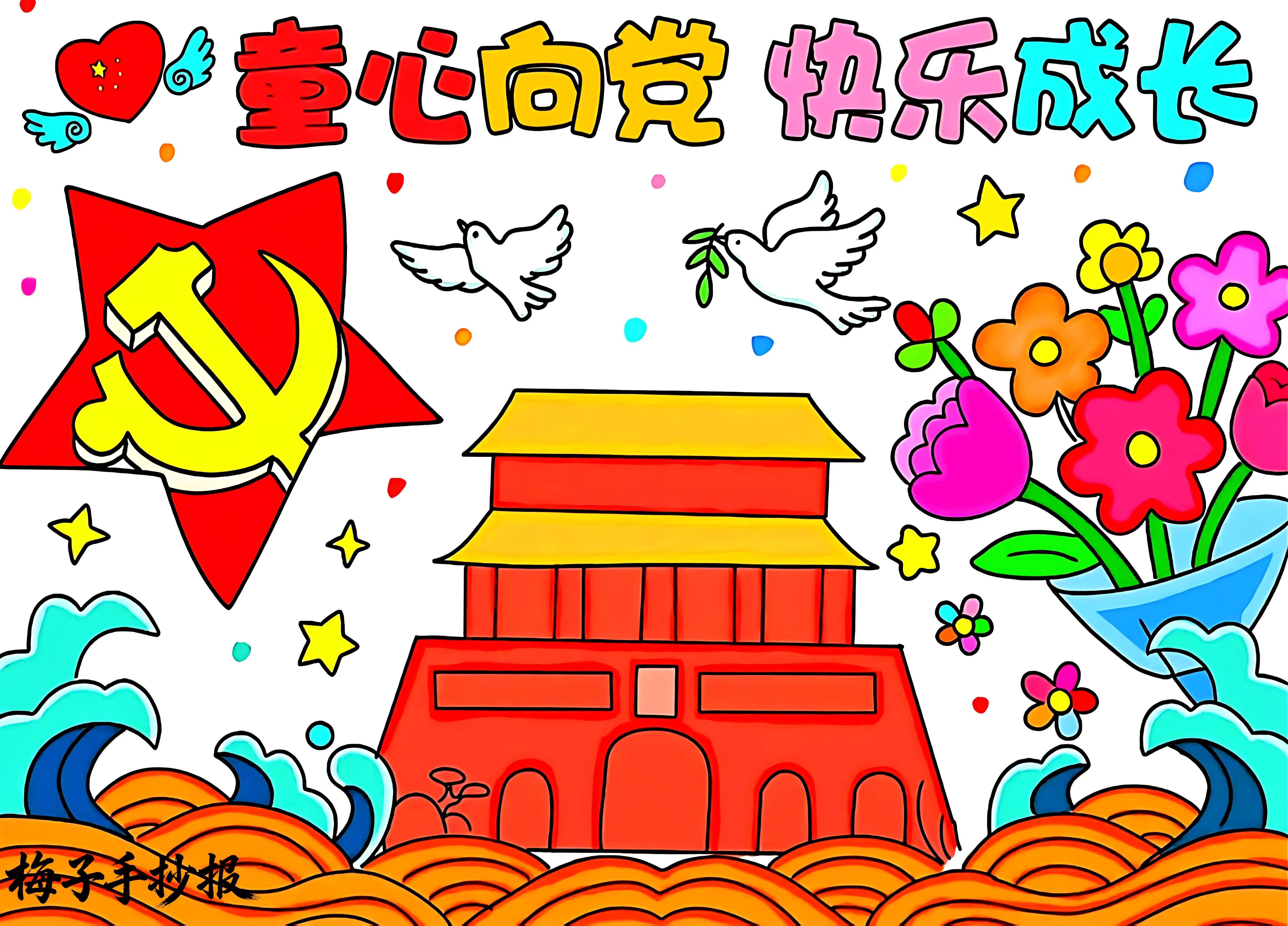童心向党手抄报