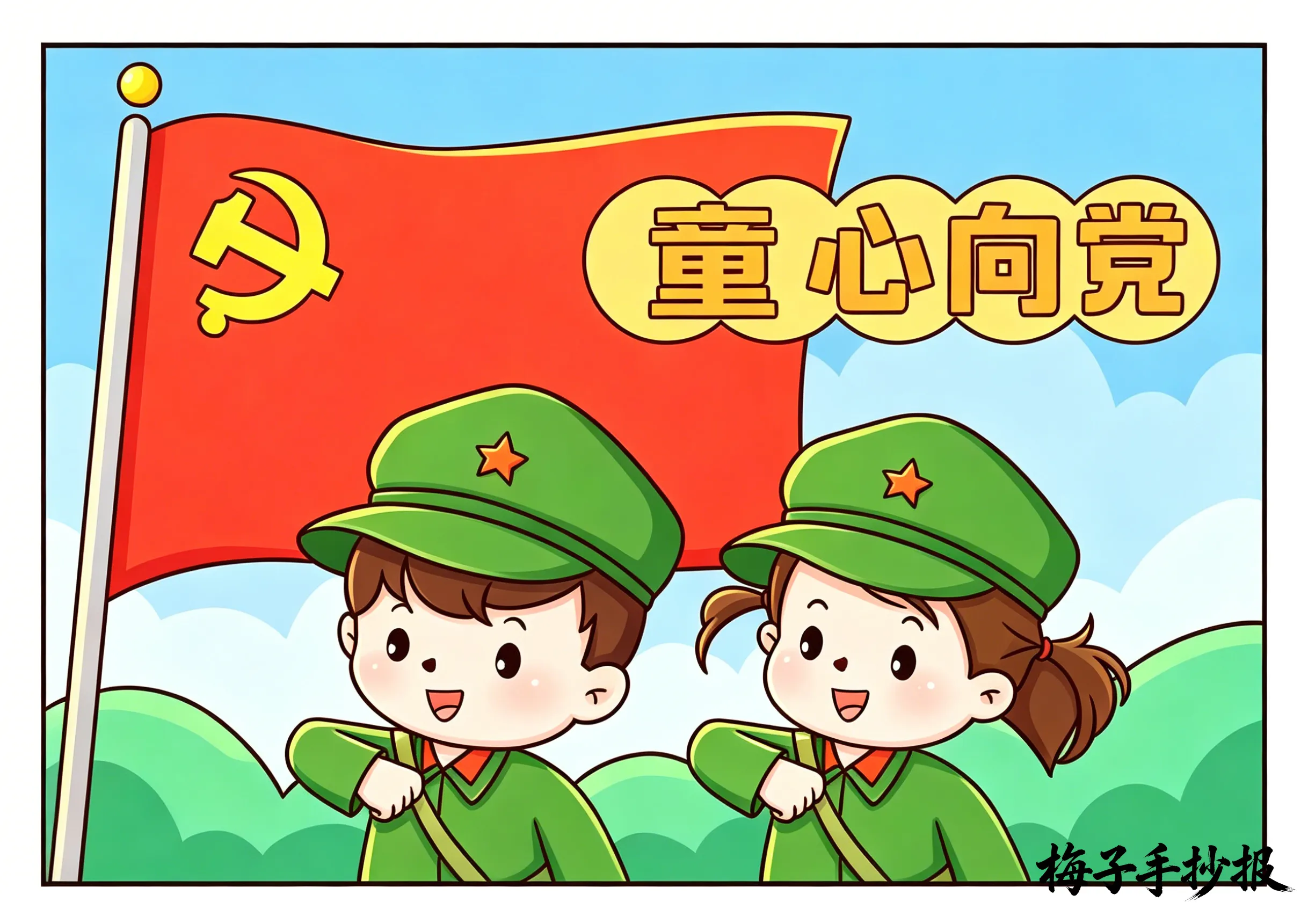 童心向党手抄报