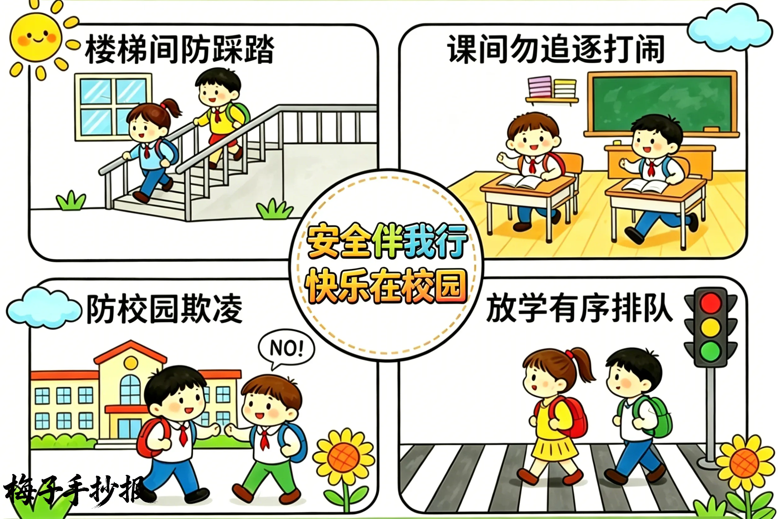 校园安全手抄报