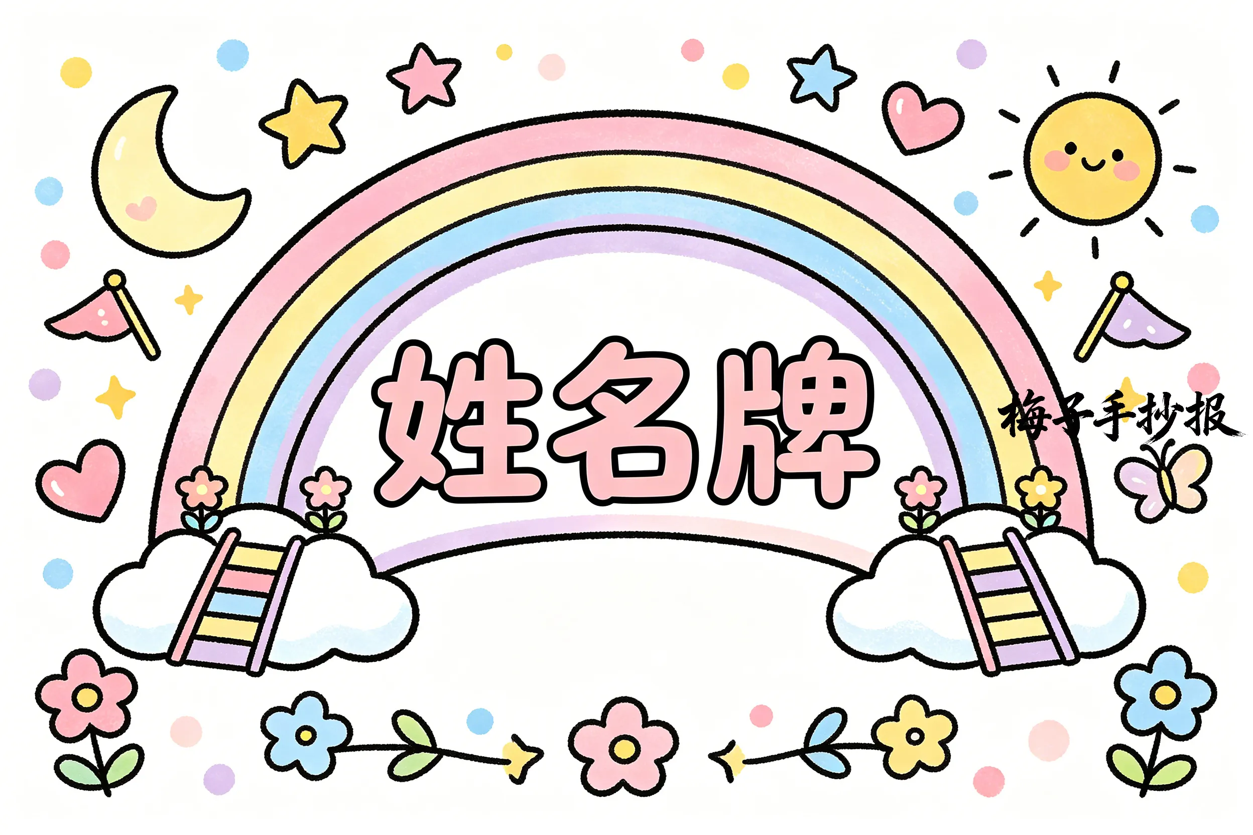 姓名牌手抄报