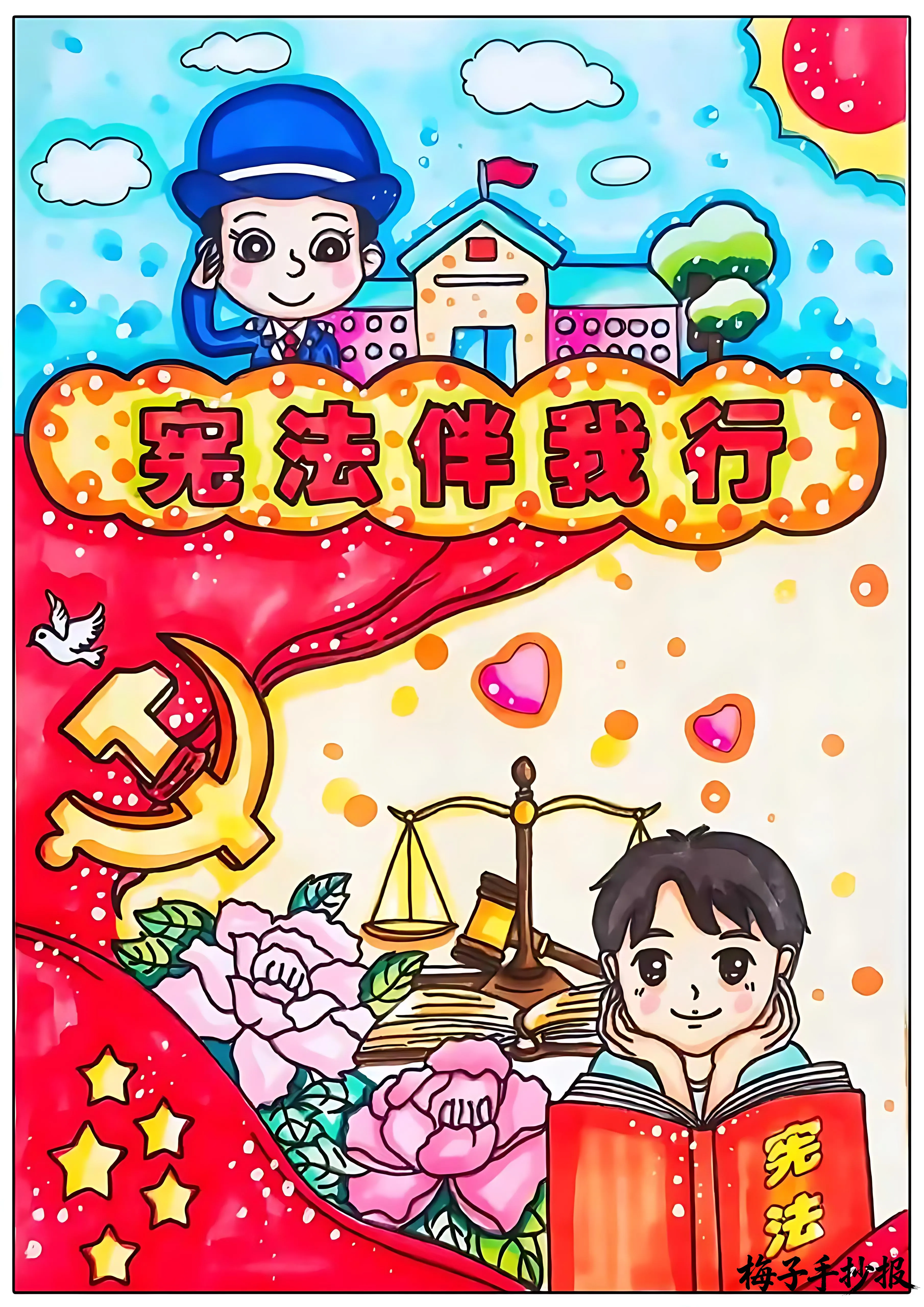 与法同行手抄报