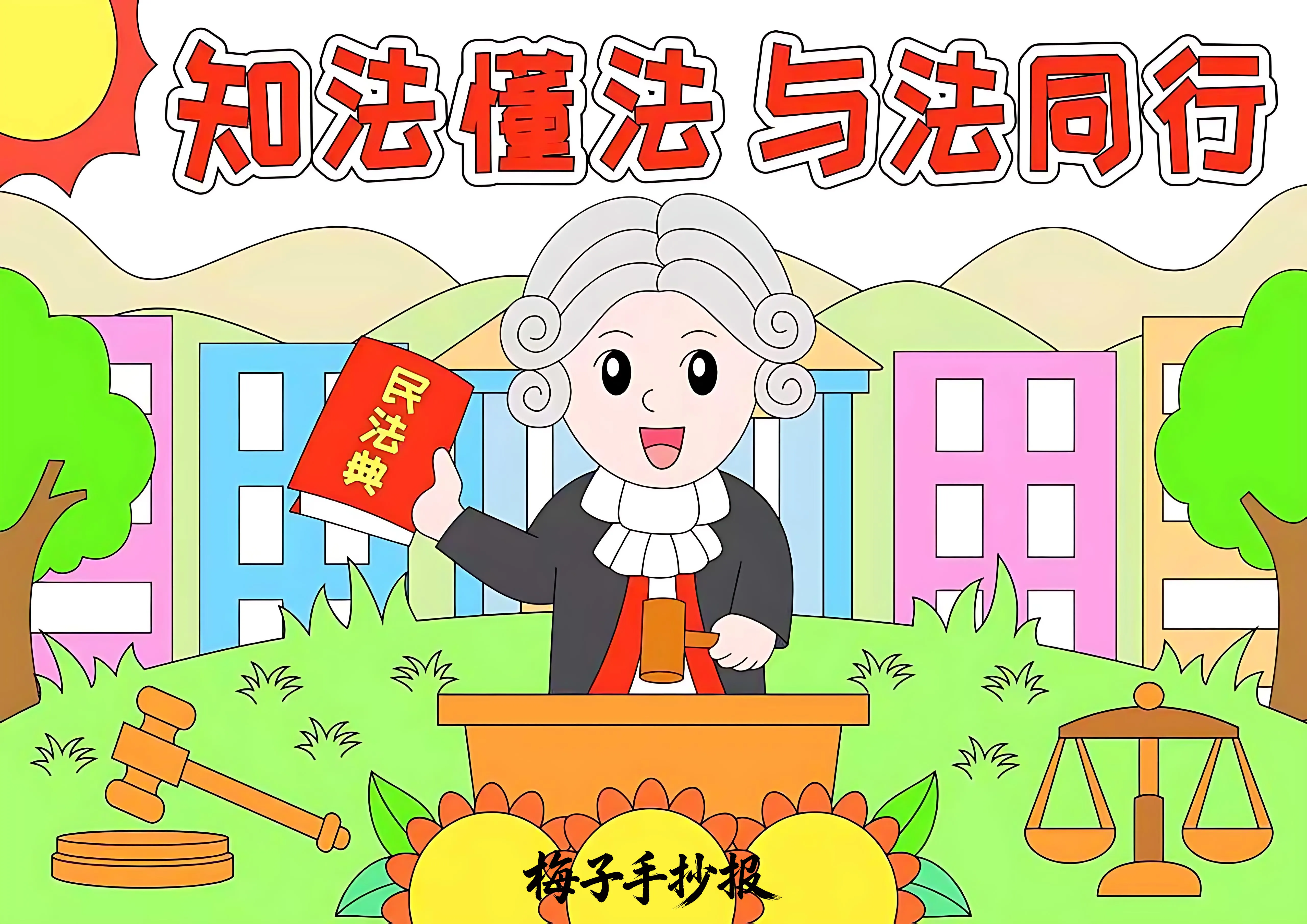 与法同行手抄报