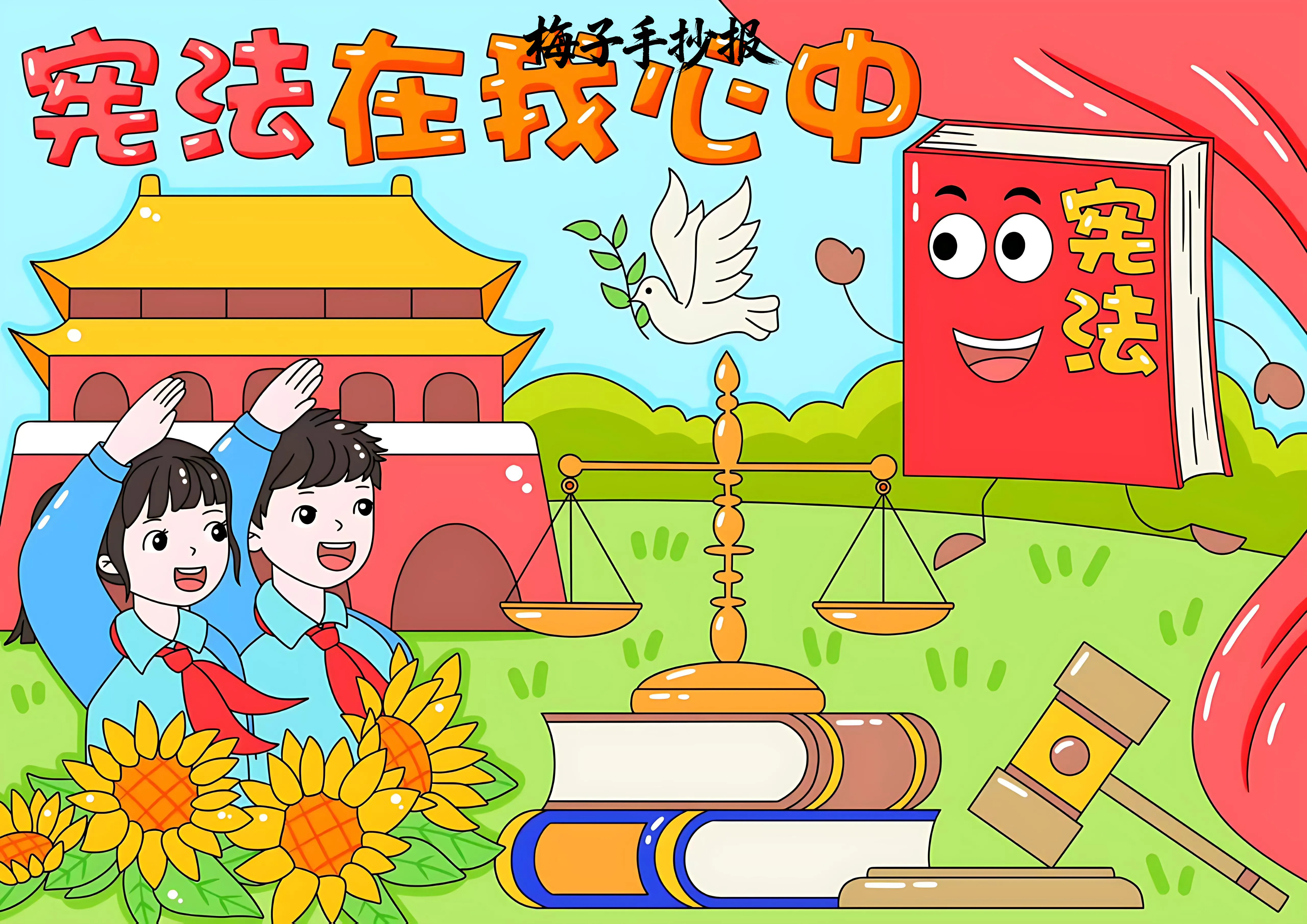 与法同行手抄报